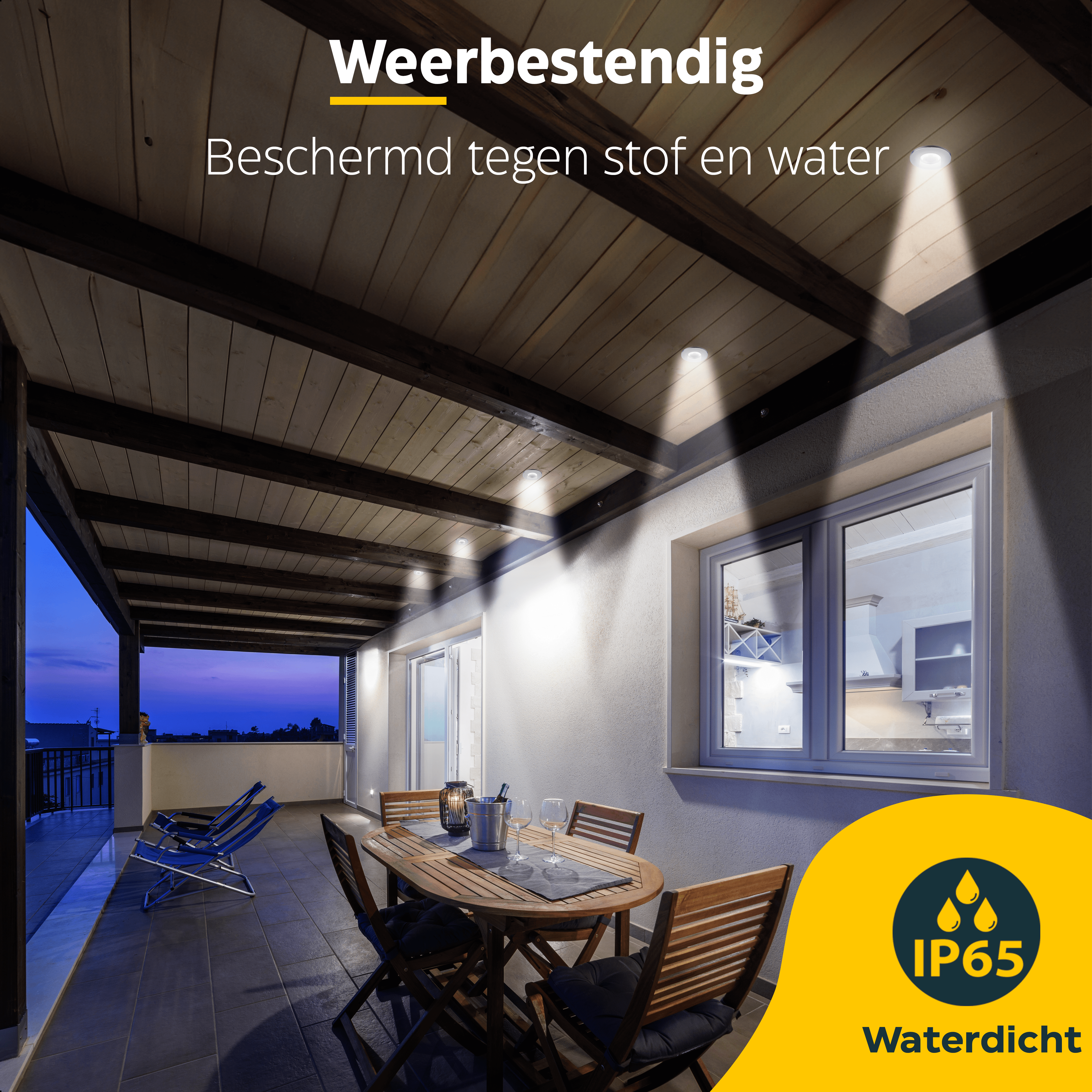 LED Inbouwspot veranda & overkapping - Warm wit 2700K - Dimbaar - Enkel - TrueLED Compact Silver
