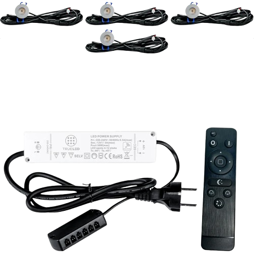 LED Inbouwspots veranda & overkapping - Warm wit 2700K - Dimbaar - Set 4 tot 12 stuks - TrueLED Compact Gray