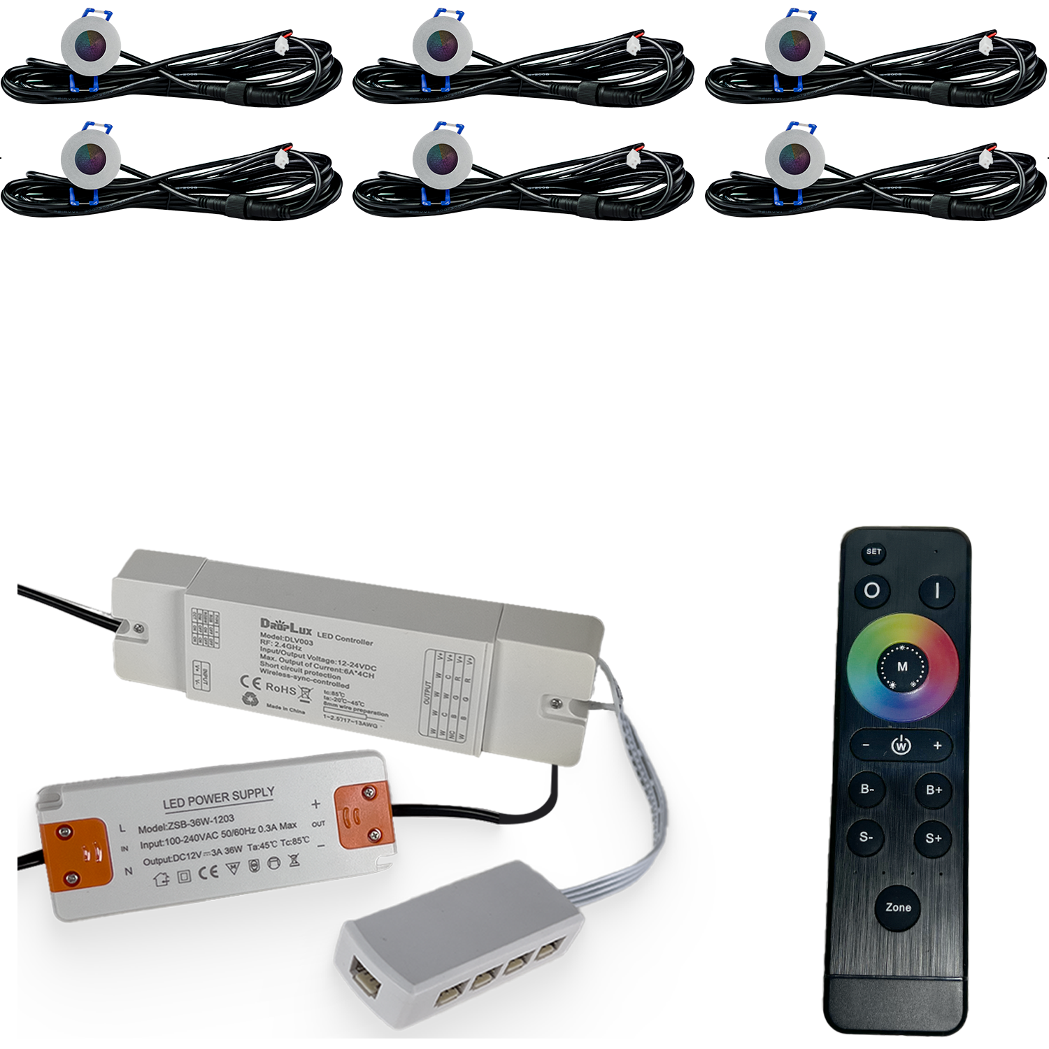 LED Inbouwspots veranda & overkapping - RGB - Dimbaar - Set 4 tot 9 stuks - TrueLED Compact Silver
