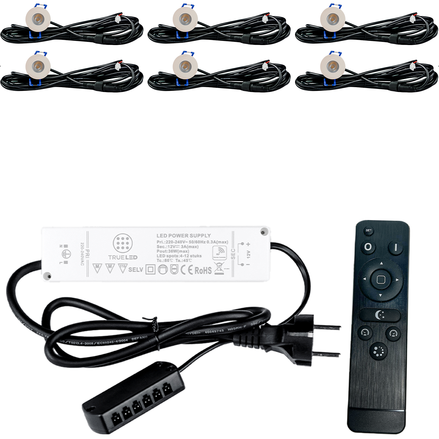 LED Inbouwspots veranda & overkapping - Warm wit 2700K - Dimbaar - Set 4 tot 12 stuks - TrueLED Compact White