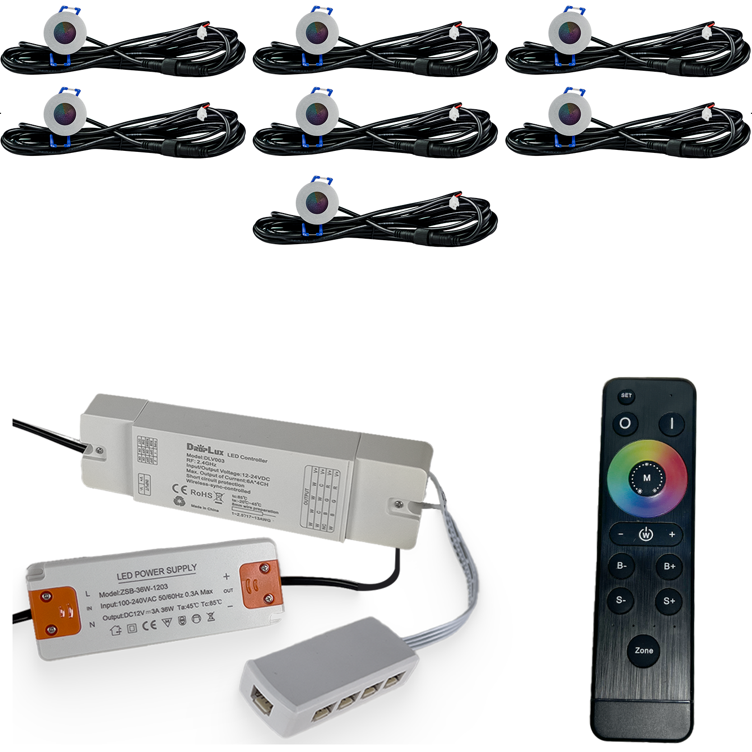 LED Inbouwspots veranda & overkapping - RGB - Dimbaar - Set 4 tot 9 stuks - TrueLED Compact Silver