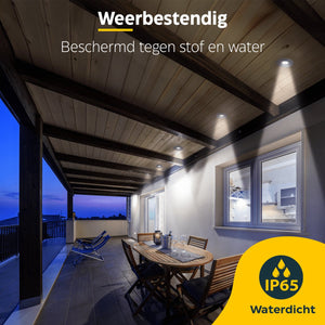 LED Inbouwspots veranda & overkapping - Kantelbaar - Warm wit 2700K - Dimbaar - Set 4 tot 12 stuks - TrueLED Grand Gray