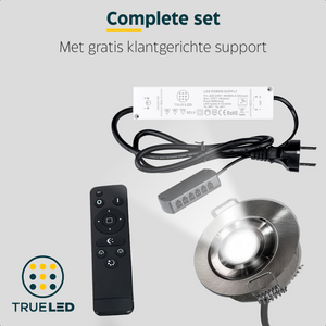 LED Inbouwspots veranda & overkapping - Kantelbaar - Warm wit 2700K - Dimbaar - Set 4 tot 12 stuks - TrueLED Grand Chrome
