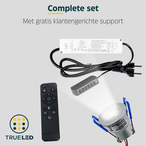 LED Inbouwspots veranda & overkapping - Warm wit 2700K - Dimbaar - Set 4 tot 12 stuks - TrueLED Compact Silver