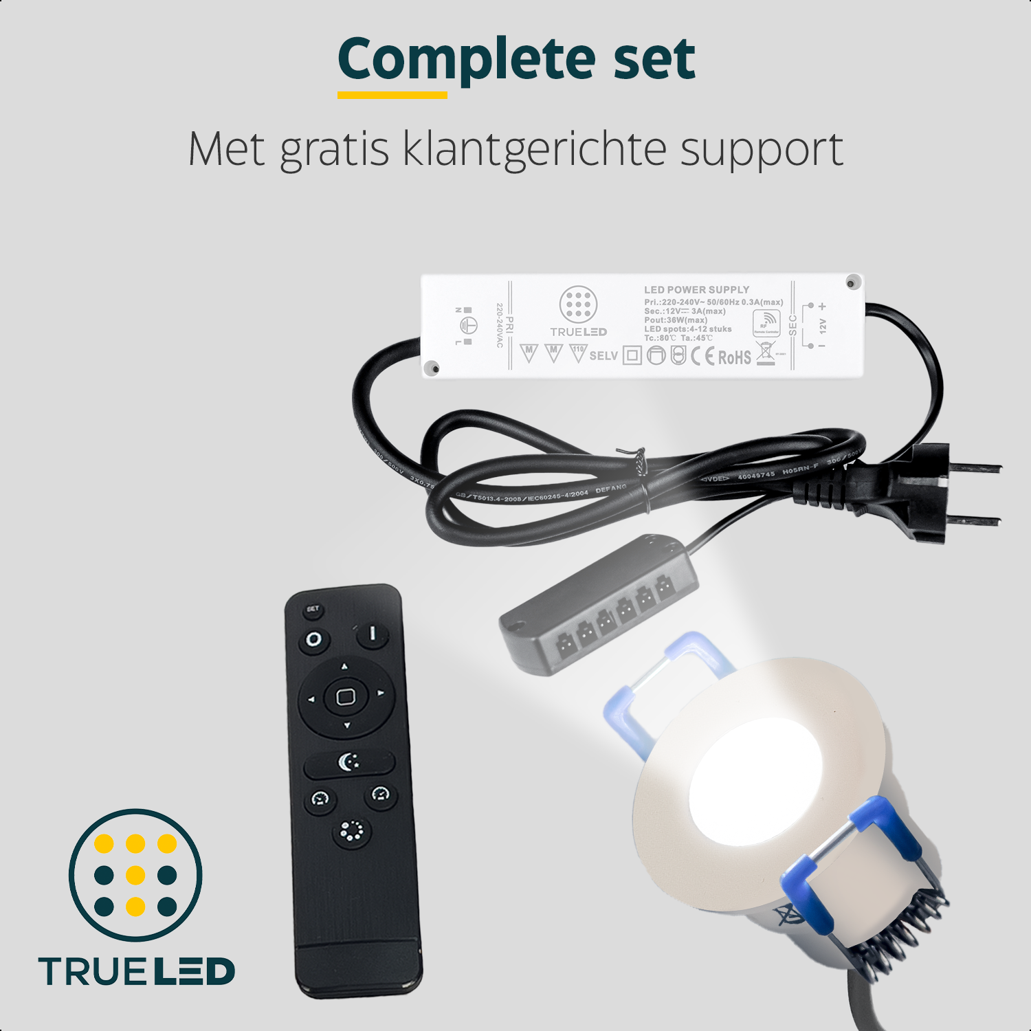LED Inbouwspots veranda & overkapping - Warm wit 2700K - Dimbaar - Set 4 tot 12 stuks - TrueLED Compact White