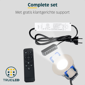 LED Inbouwspots veranda & overkapping - Warm wit 2700K - Dimbaar - Set 4 tot 12 stuks - TrueLED Compact White
