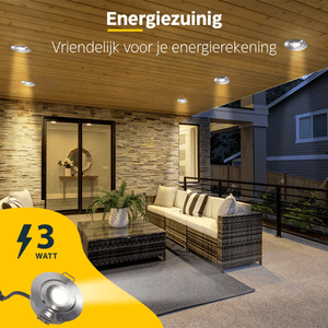 LED Inbouwspot veranda & overkapping - Kantelbaar - Warm wit 2700K - Dimbaar - Enkel - TrueLED Grand Silver