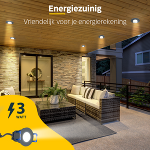 LED Inbouwspot veranda & overkapping - Warm wit 2700K - Dimbaar - Enkel - TrueLED Compact Gray