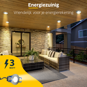 LED Inbouwspot veranda & overkapping - Warm wit 2700K - Dimbaar - Enkel - TrueLED Compact Chrome