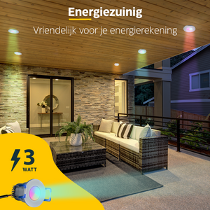 LED Inbouwspot veranda & overkapping - RGB - Dimbaar - Enkel - TrueLED Compact Silver