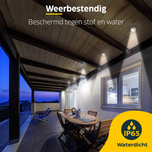 LED Opbouwspots veranda & overkapping - Warm wit 2700K - Dimbaar - Set 4 tot 12 stuks - TrueLED Royal Silver