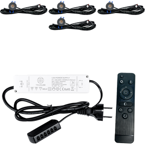 LED Inbouwspots veranda & overkapping - Warm wit 2700K - Dimbaar - Set 4 tot 12 stuks - TrueLED Compact Gray