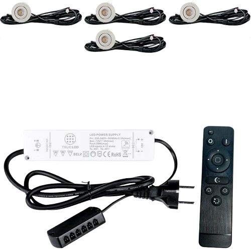 LED Inbouwspots veranda & overkapping - Kantelbaar - Warm wit 2700K - Dimbaar - Set 4 tot 12 stuks - TrueLED Grand White