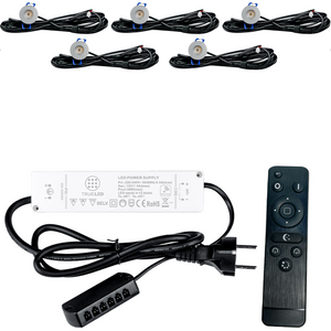 LED Inbouwspots veranda & overkapping - Warm wit 2700K - Dimbaar - Set 4 tot 12 stuks - TrueLED Compact Silver