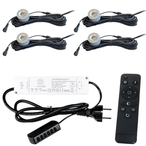 LED Opbouwspots veranda & overkapping - Warm wit 2700K - Dimbaar - Set 4 tot 12 stuks - TrueLED Royal Silver