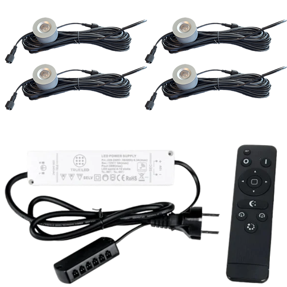 LED Opbouwspots veranda & overkapping - Warm wit 2700K - Dimbaar - Set 4 tot 12 stuks - TrueLED Royal Silver